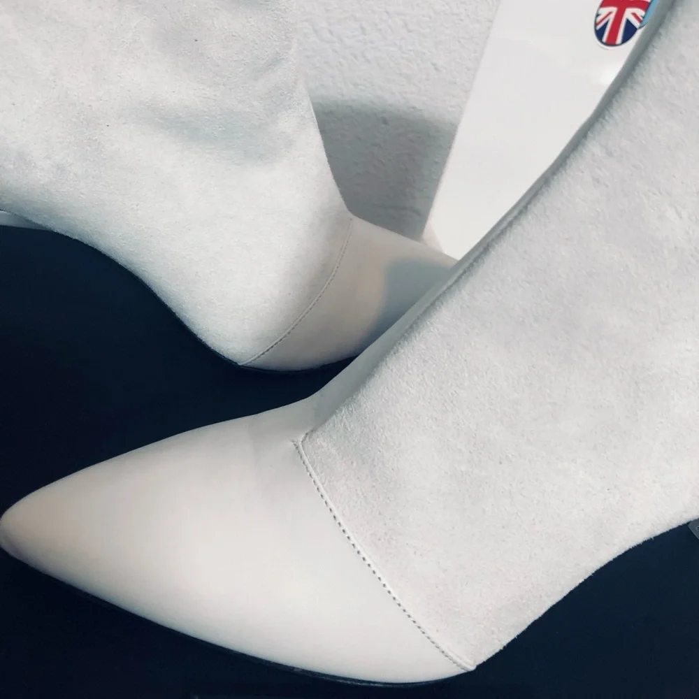 Rag & Bone Beha White Suede Leather Stiletto Ankle Boot. NIB. Sz 37.5 (7.5) - Picture 6 of 15